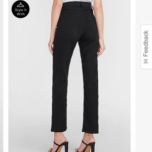 Express Straight Super High Rise Black Jeans
